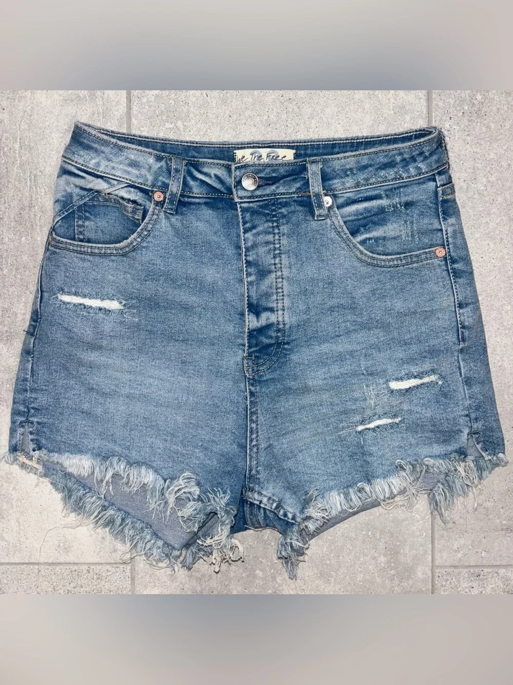 Free People We The Free Crvy Vintage High-Rise Shorts - Picture 3 of 6
